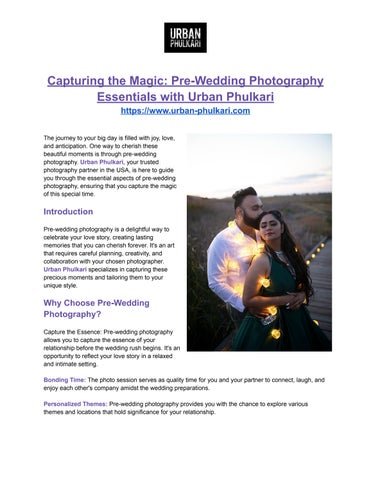 Capturing Love Before the Big Day: The Magic of Pre Wedding Photography