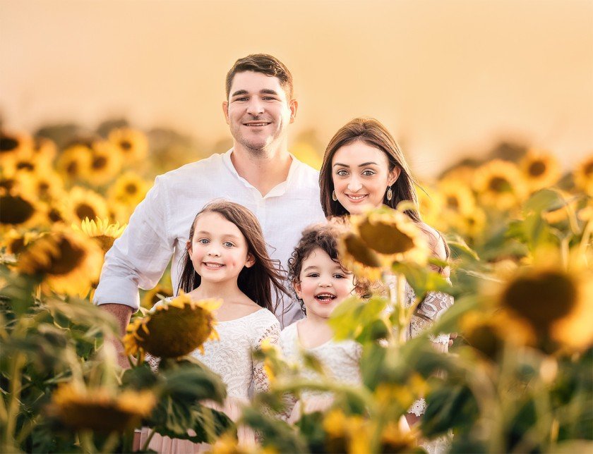 Capturing Memories: Family Pictures in Sunflower Fields