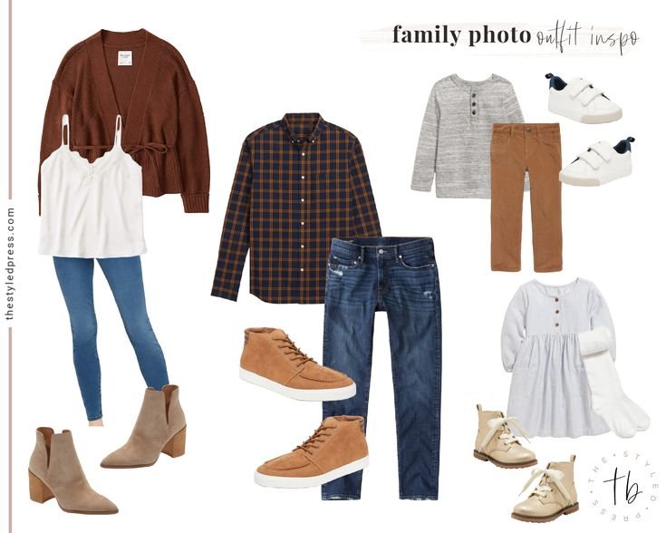 Stylish Jeans: Outdoor Fall Family Photo Outfit Ideas